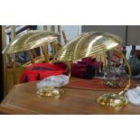 CHARLES EDWARDS GROOVED SPUN DESK LIGHTS, a pair, 44cm H. (2)