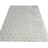 CONTEMPORARY ART DECO DESIGN SILK CARPET, 300cm x 250cm, geometric silver field.