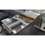 TRAYS, a set of four, 1960's French style, mirror and gilt, 55cm x 35cm x 5cm. (4)