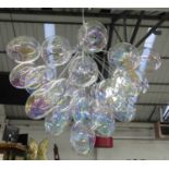 BUBBLE CHANDELIER, contemporary with iridescent glass bubble detail, 190cm Drop approx.