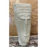 GILLIAN MEIJER 'Monolithic Head', composite stone, 40cm x 20cm x 16cm.
