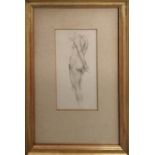 ATTRIBUTED TO AXEL BORG (Swedish 1847-1916) 'Nude study', pencil, monogrammed 'AB', framed.