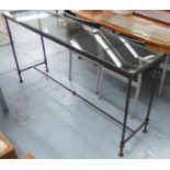 OKA POMPIDOU CONSOLE TABLE, metal framed wih a rectangular glass top, 161cm L x 84cm H x 40cm D.