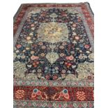 FINE ANTIQUE TABRIZ CARPET, 440cm x 335cm, dragon design pendant medallion on a millefleur field