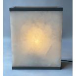 ALABASTER WALL LIGHT, Art Deco style panelled and metal framed, 52cm x 40cm x 19cm.
