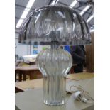 TABLE LAMP, vintage 20th century Italian glass with glass shade, 57cm H.