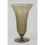 DAUM NANCY VASE, art deco smoked glass, acid etched with repeat pattern signed Daum Nancy to base,