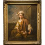 AFTER BARTOLOME ESTEBAN MURILLO (1665-1670) 'The Flower Girl', oil on canvas, framed.