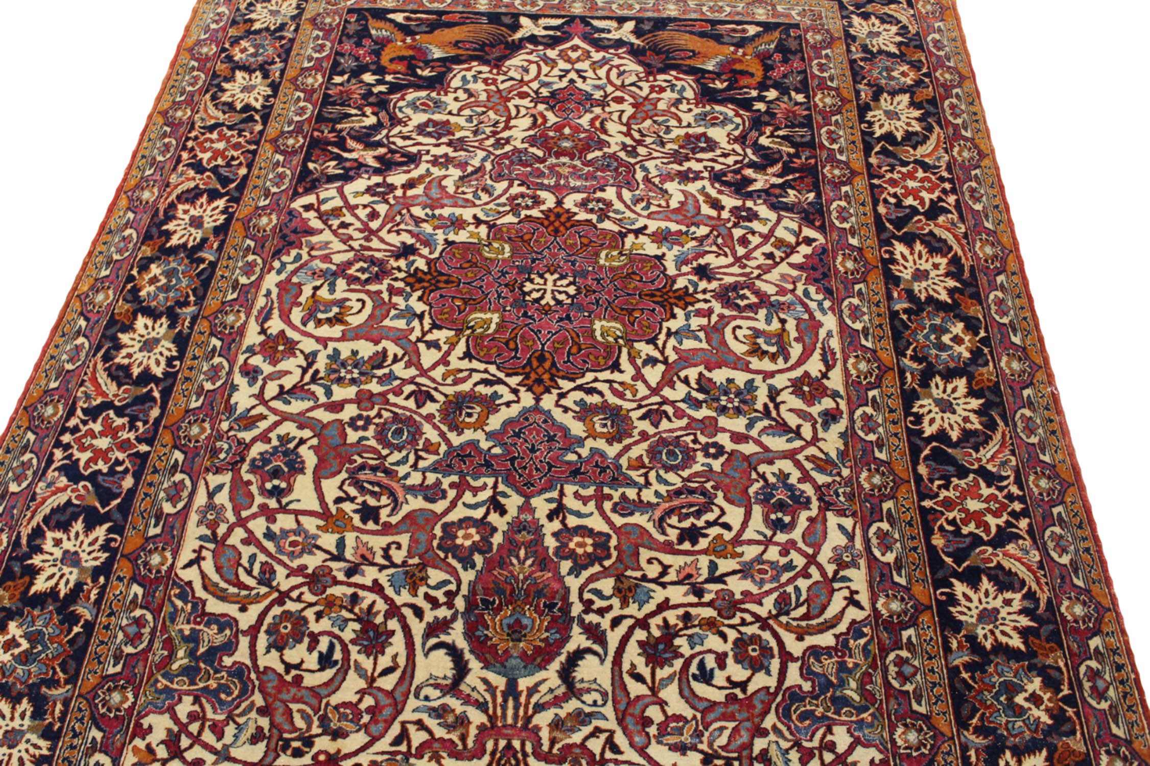 FINE ANTIQUE PERSIAN ISPHAHAN RUG, 209cm x 145cm. - Image 7 of 7