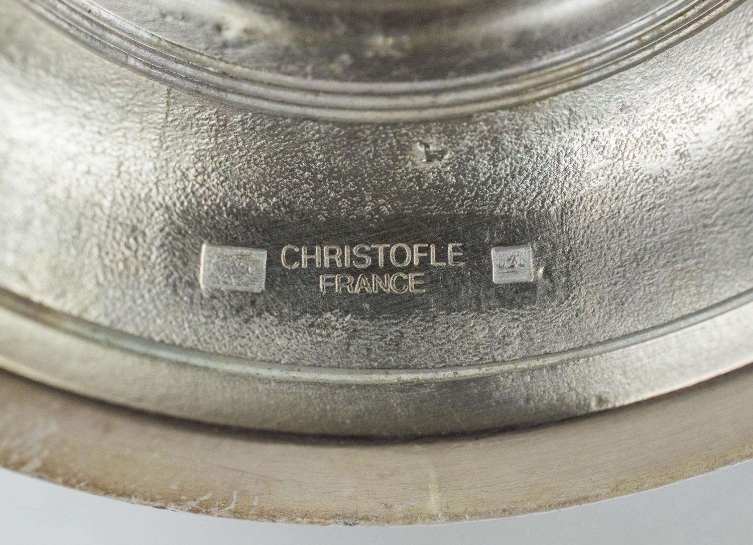 CHRISTOFLE COFFEE POT PART SERVICE, with milk jug and tray, 25cm H. (3) - Image 5 of 15