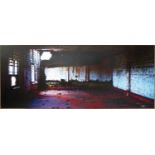 LOUIS OLIVIERI (NY photographer) 'Derelict Warehouse', photographic print on canvas, signed lower