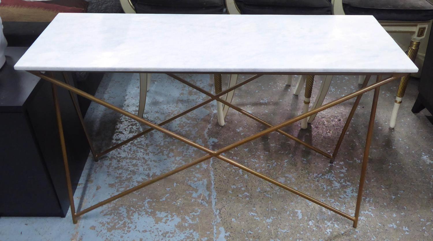 ATKIN & THYME STELLAR MARBLE CONSOLE TABLE, 122cm x 42cm x 76cm.