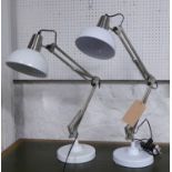 ANGLEPOISE STYLE DESK LAMPS, a pair, 89cm H at tallest. (2)