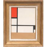 PIET MONDRIAN 'Abstract', 1957, rare colour pochoir, signed in the plate, printed by Daniel Jacomet,