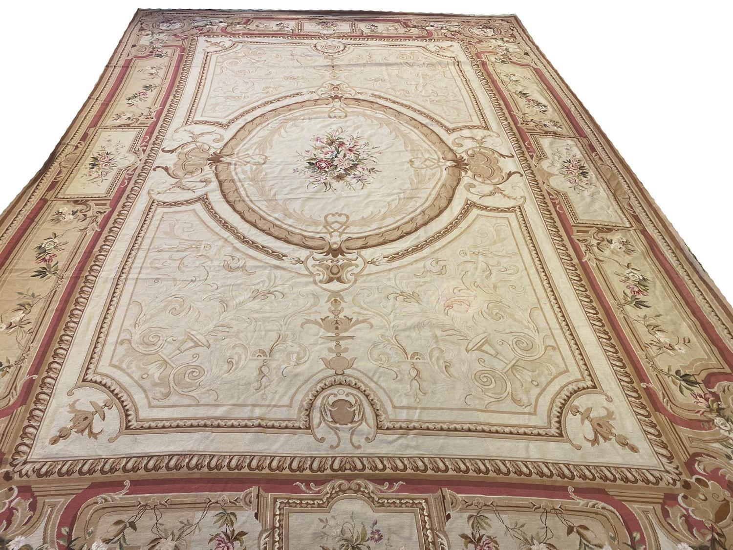 FINE AUBUSSON SAVONERRIE DESIGN CARPET, 535cm x 365cm.