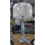 TABLE LAMP, contemporary marble design, with shade, 81cm H.
