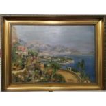 P. MOGENSEN (20th Century Danish) 'Côte d'Azur', oil on canvas, signed to stretcher, 44cm x 60cm,