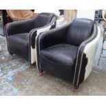 ARTSOME FOR SWIVEL BASE COACH HOUSE ARMCHAIRS, a pair, 76cm H approx. (2)