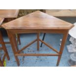 LINLEY STYLE CORNER TABLE, bespoke made, the triangular top over a freize drawer, 92.5cm x 53.5cm