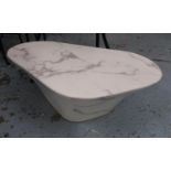 POLS POTTEN OVAL MARBLE LOOK WHITE COFFEE TABLE, by Pols Potten Studio, 80cm x 50.5cm x 30.5cm