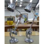 COUNTERPOISE DESK LAMPS, a pair, vintage 1950's English, 87cm at tallest. (2)