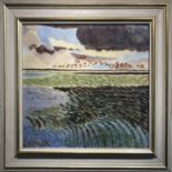 HENE (20th Century Danish School) 'Wetland Landscape', oil on canvas, signed and dated '64, 36cm x