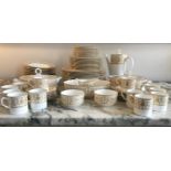 DINNER SERVICE, English fine bone china royal Worcester Hyde park, 12 place, 6 piece setting. (