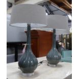 HEATHFIELD & CO ELENOR GRAPHITE TABLE LAMPS, a pair, 71cm H. (2) (slight faults)