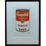 ANDY WARHOL 'Campbell Tomato Soup', lithograph, 84/100, Leo Castelli Gallery, edited by George