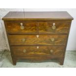 HALL CHEST, Regency mahogany of two short and two long drawers, adapted, 88cm H x 92cm x 33cm. (with