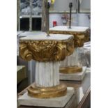 TABLE LAMPS, a pair, composite column forms, 64cm H. (2)