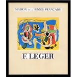 FERNAND LEGER 'Maison de la Pensée Française', lithographic poster, 60cm x 50cm, framed and glazed.