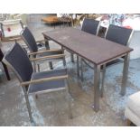 WESTMINSTER GARDEN DINING SET, including table and four chairs, table 150cm x 60cm x 74.5cm. (4) (
