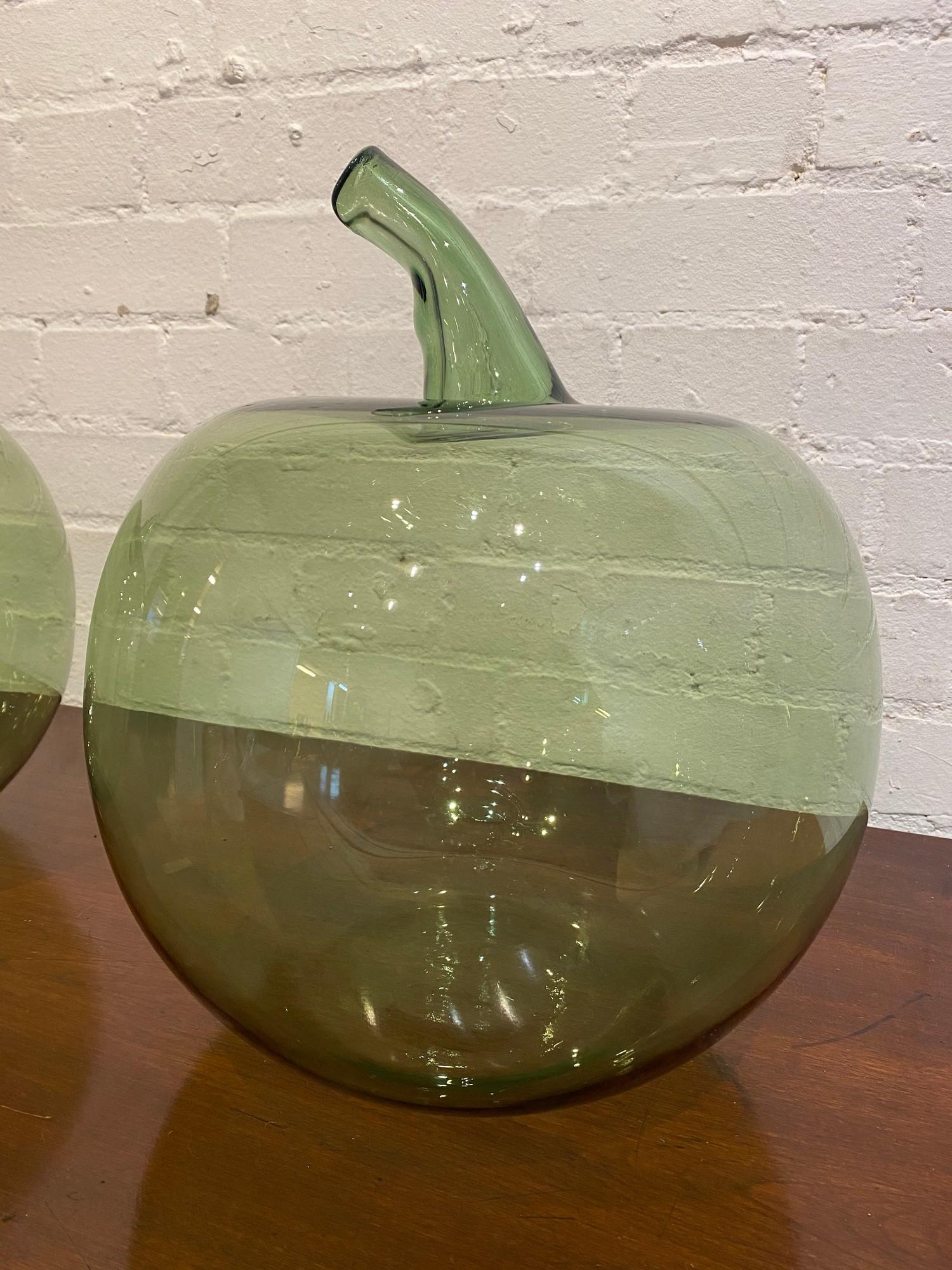 OVERSIZED GLASS APPLES, a pair, Murano style hand blown glass, approx 35cm H x 29cm. (2) - Image 4 of 4