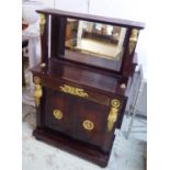SIDE CABINET, Empire mahogany and gilt bronze mounted with caryatid heads and laurel wreath having a
