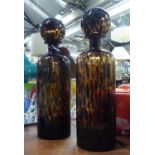 DECANTERS, a set of three, 1970's Murano style glass, 40cm H approx. (3)
