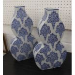 GORD VASES, a pair, Chinese export style blue and white, 39cm H. (2)