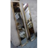 DRESSING MIRRORS, a pair, 1960's French style, gilt frames, stand at 145cm H. (2)