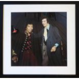 JIMI HENDRIX with ERIC CLAPTON on the stairs of the Speakeasy Club in Margaret St, London, W1,