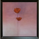 CONTEMPORARY SCHOOL 'Poppy Elegance II', giclée print on board, 60cm x 60cm, framed.