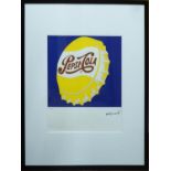 ANDY WARHOL 'Pepsi Cola on blue background', 1977, lithograph, 15/100, Leo Castelli Gallery,