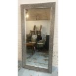 WALL MIRROR, contemporary glass inlaid mosaic frame, 170cm x 82.5cm. (with faults)