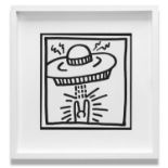 KEITH HARING 'UFO', 1982, lithograph, published by Tony Shafrazi Gallery N.Y., edition of 2000, 23cm