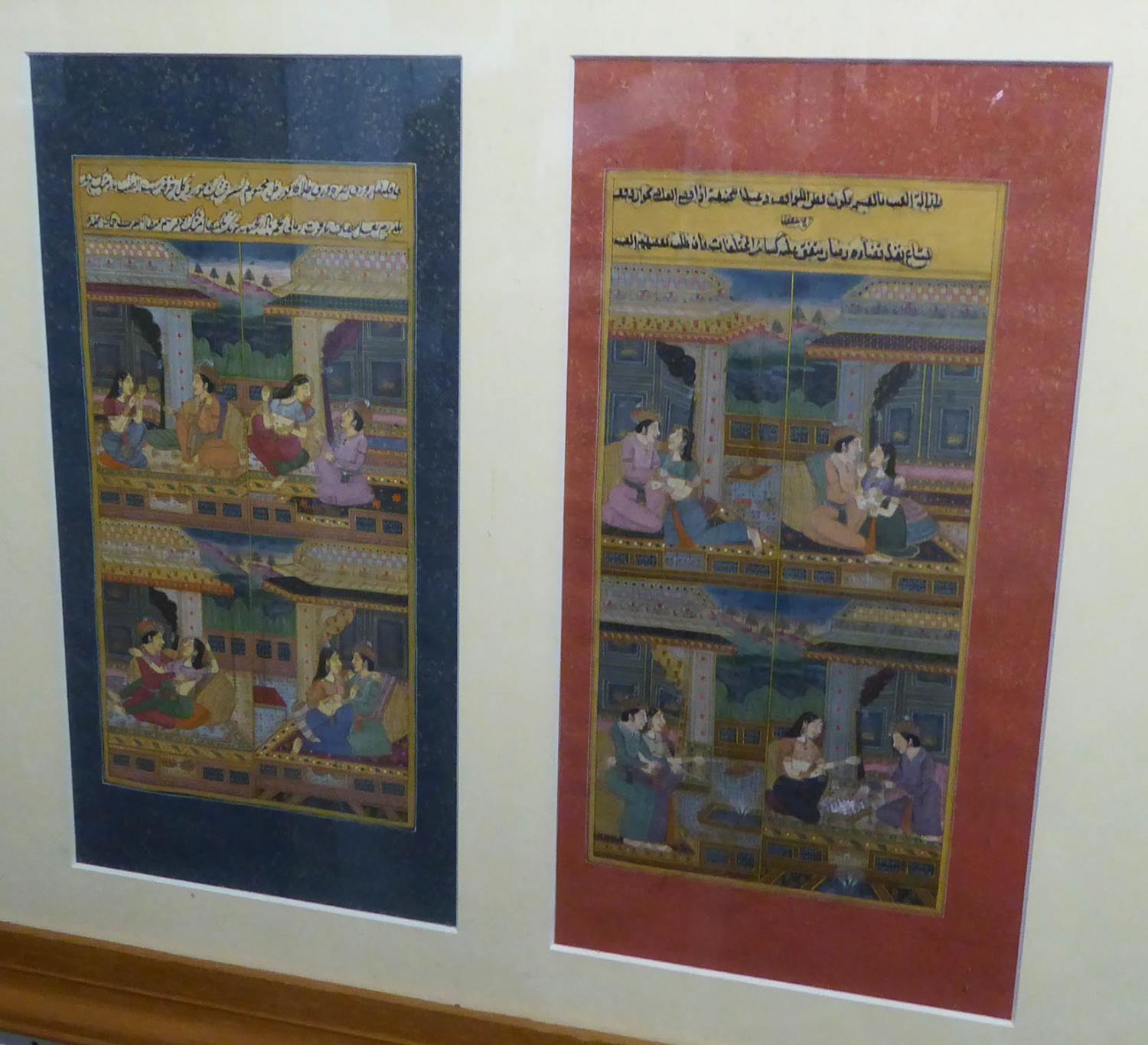 TWO 19th CENTURY MUGHAL ROYAL MINIATURES, depicting leisure activities in the Royal Court of