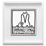 KEITH HARING 'Dolphins', 1982, lithograph, published by Tony Shafrazi Gallery N.Y., edition of 2000,
