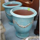 FRENCH ANDULE STYLE PLANTERS, a pair, 71cm H x 61cm D. (2)