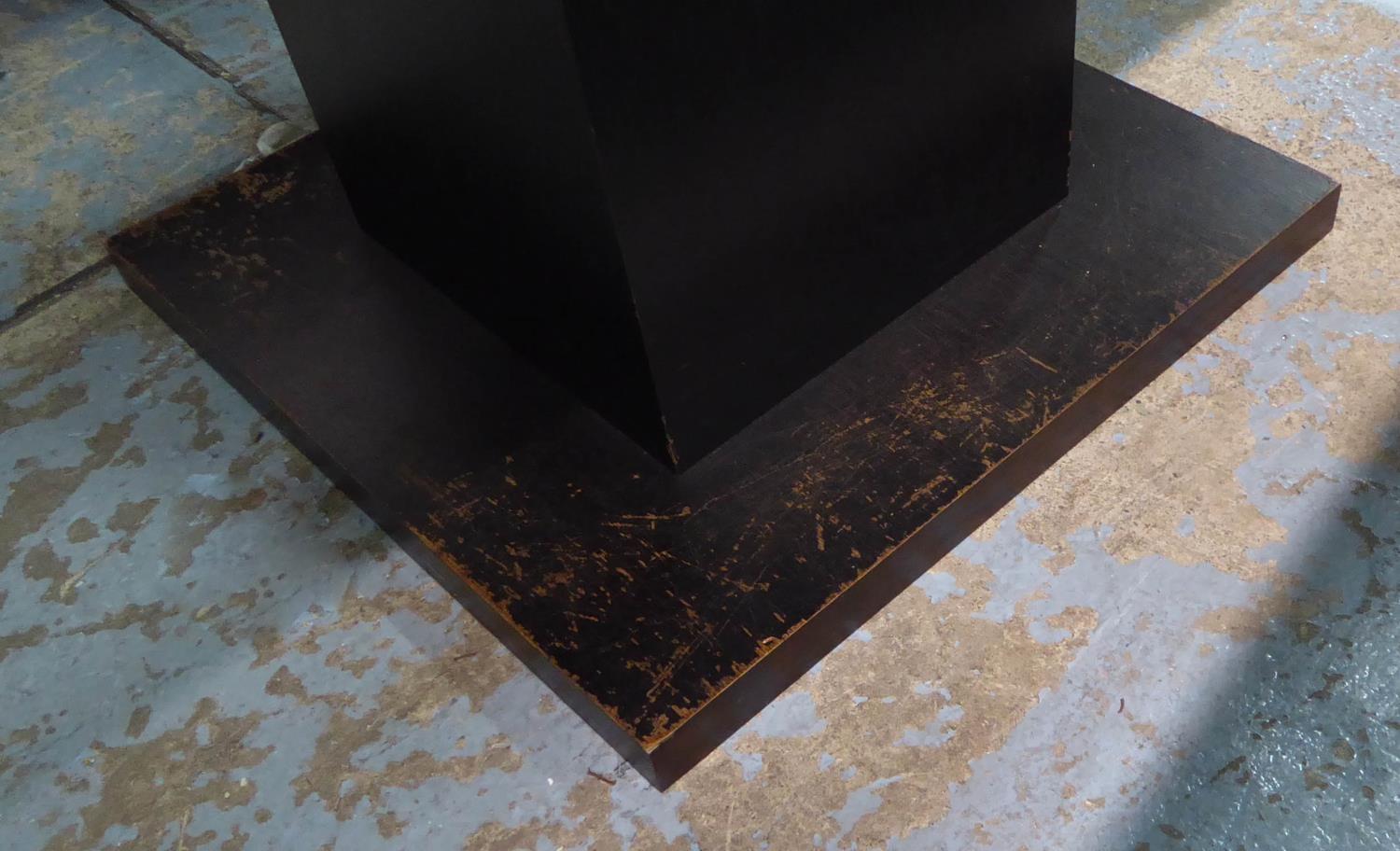 DINING TABLE, contemporary ebonised design, 222cm x 100cm x 72.5cm. (with faults) - Image 4 of 4