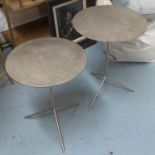 SIDE TABLES, a graduated pair, textured tops, 53cm x 39.5cm Diam at largest. (2)