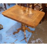 SORRENTO TABLE, mid 19th century Italian walnut with parquetry detail framing a marquetry