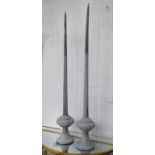 FINIALS, a pair, vintage metal, 126cm H. (2)